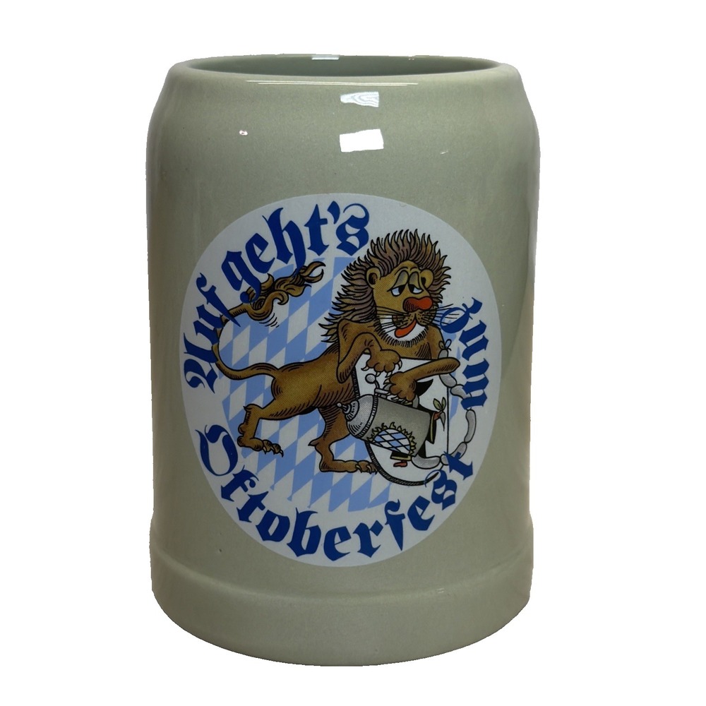 Gerz Auf Geht's Zum Oktoberfest Stoneware Tankard Mug Stein .5 L West Germany